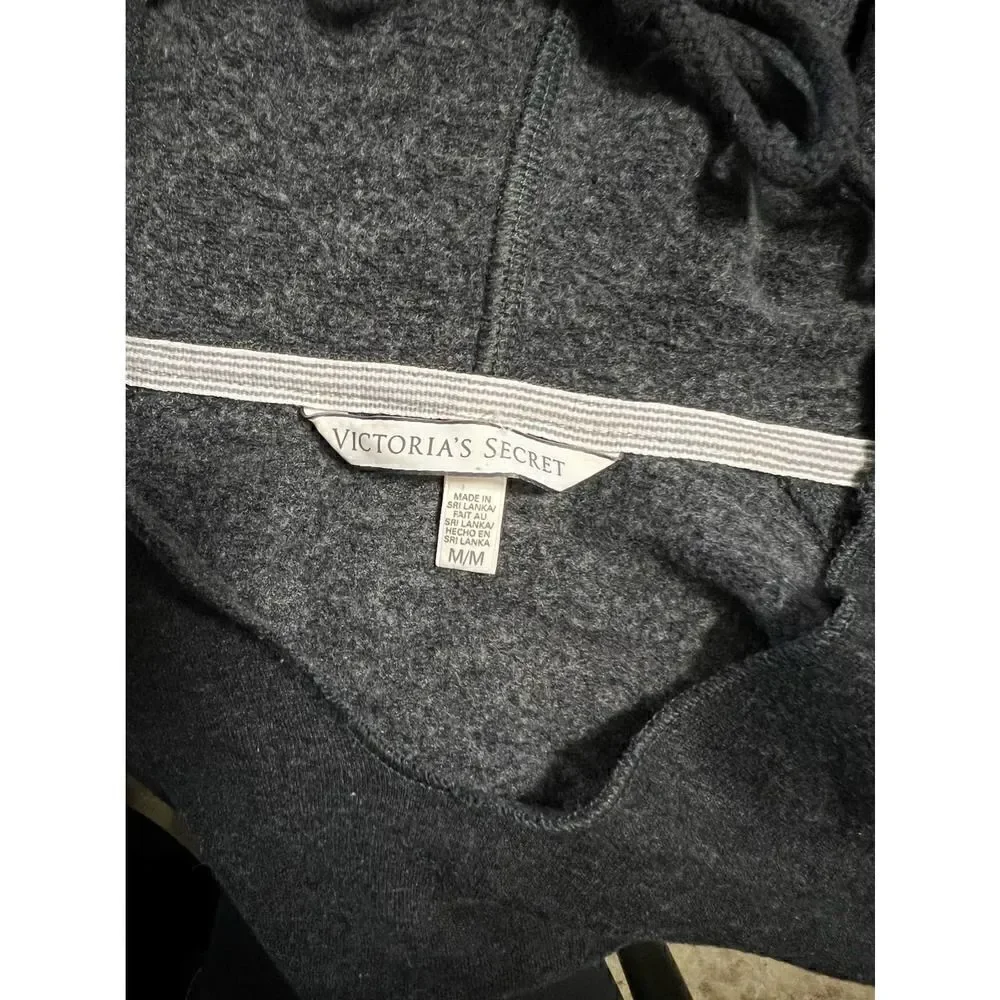 Victoria Secret Hoodie long sleeve front pocket drawstring hood pink VS on back - Picture 8 of 10